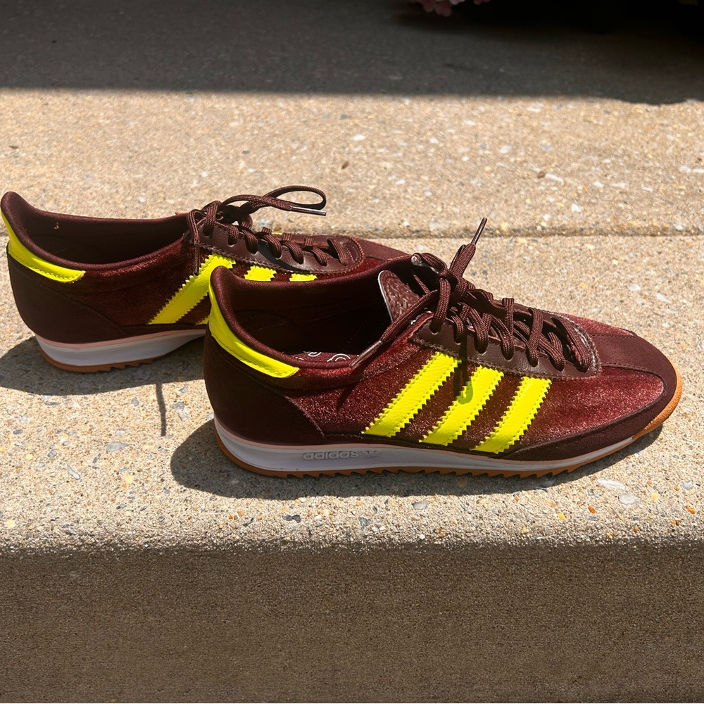 Adidas SL 72OG Burgundy and highlighter green/yellow Sneakers